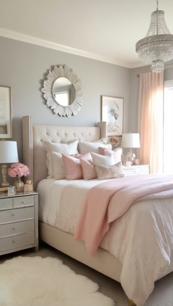 cozy bedroom decor, luxurious bedroom ideas, chic bedroom design, elegant bedroom inspiration, stylish bedroom makeover