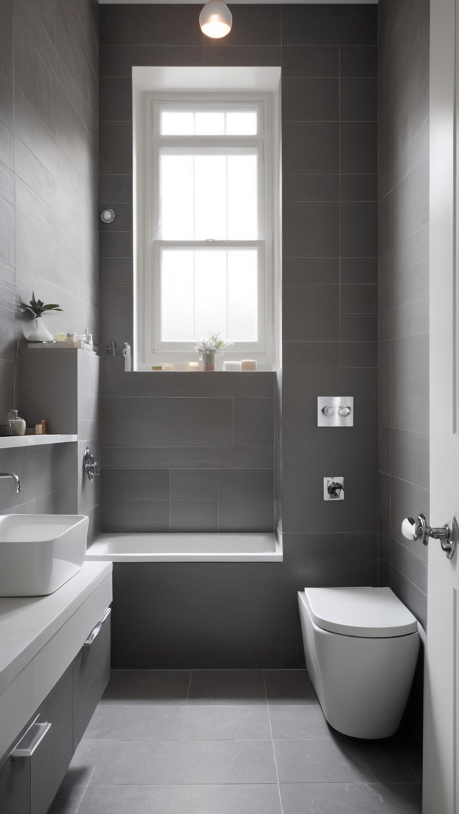 grey bathroom tiles, dark grey tiles, bathroom tiles, grey tiles, floor tiles 