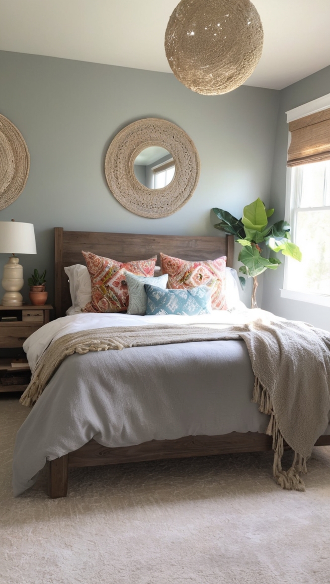 boho bedroom decor, bohemian bedding, minimalist boho bedroom, modern boho decor, boho bedroom furniture