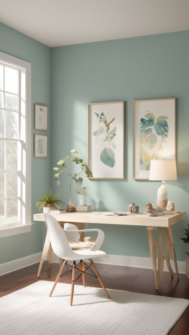 cozy home office colors, modern office decor colors, home office paint ideas, warm home office colors, stylish home office design