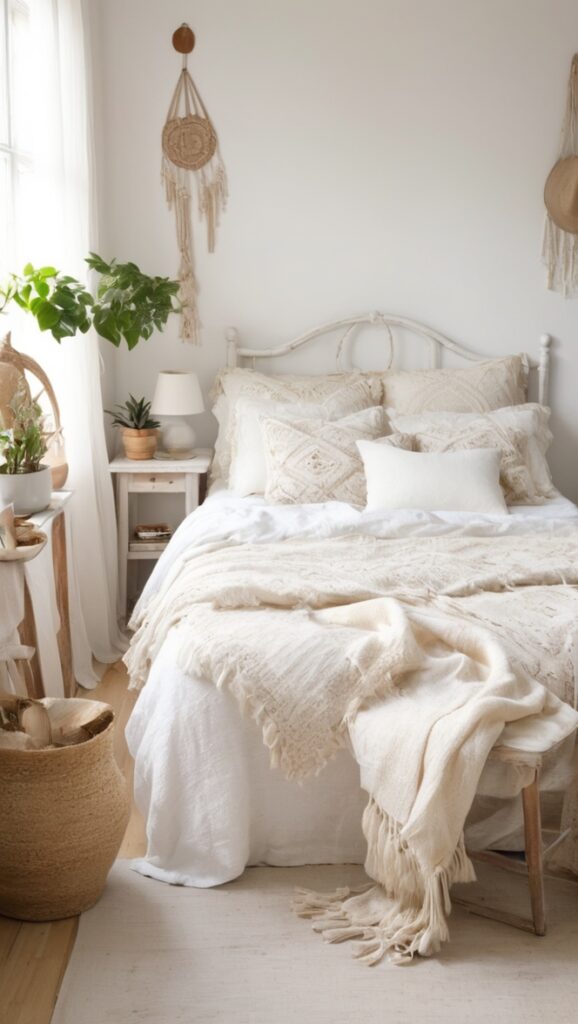 bohemian bedroom decor, boho chic home, elegant boho design, modern boho room, stylish boho interior