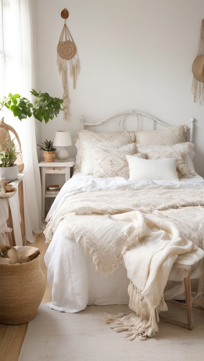 bohemian bedroom decor, boho chic home, elegant boho design, modern boho room, stylish boho interior 