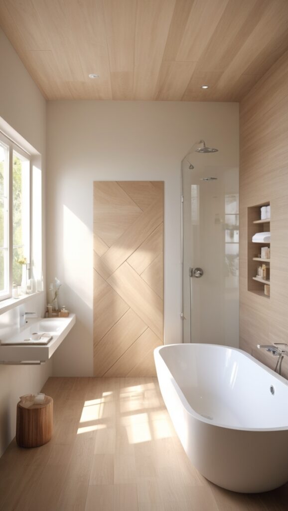 wooden bathroom tiles, porcelain wood tiles, luxury bathroom flooring, solid wood tile, wooden plank tile
