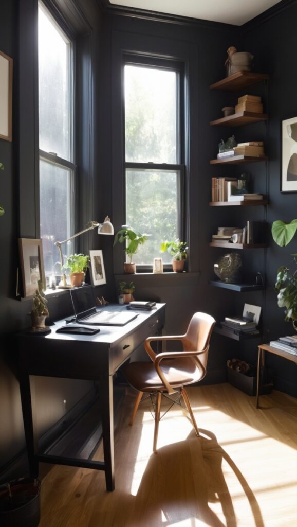 small home office decor, cozy home office design, minimalist home office ideas, modern home office setup, industrial home office furniture