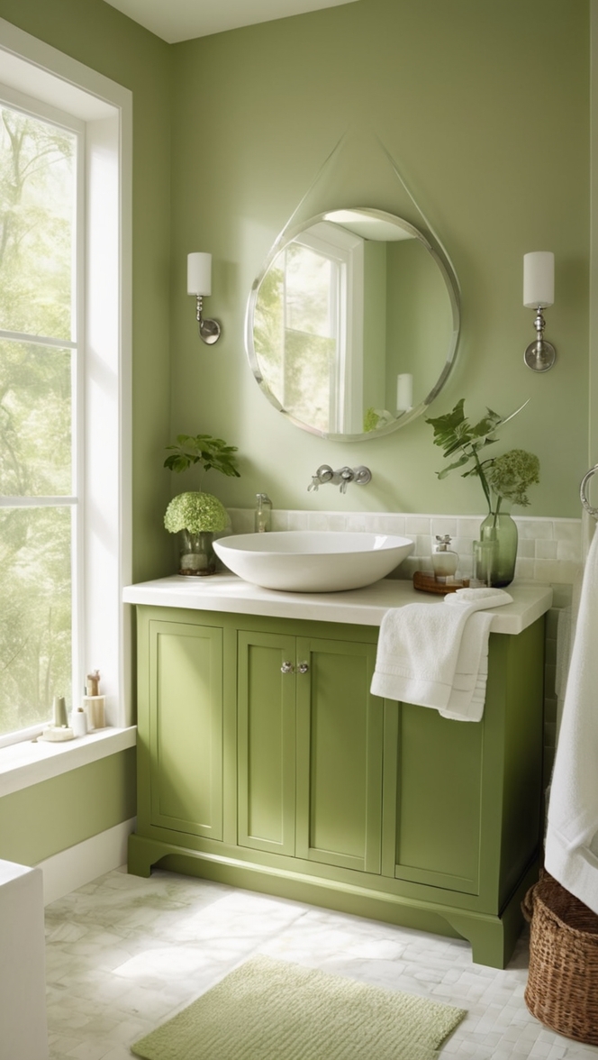 bathroom renovation, 
interior design, 
luxury home decor, 
custom bathroom remodel, 
green bathroom tiles 