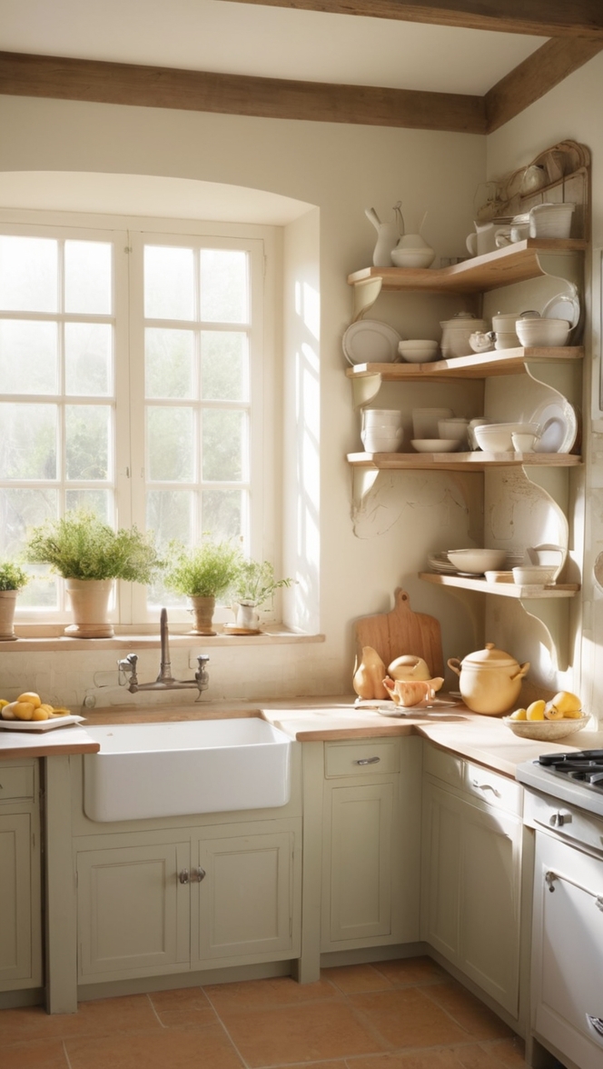 rustic kitchen decor, country kitchen design, vintage farmhouse style, antique kitchen cabinets, traditional farmhouse sink 