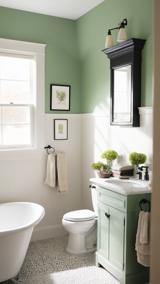 green bathroom decor, black and white bathroom ideas, modern bathroom design, sleek bathroom accessories, luxury bathroom fixtures