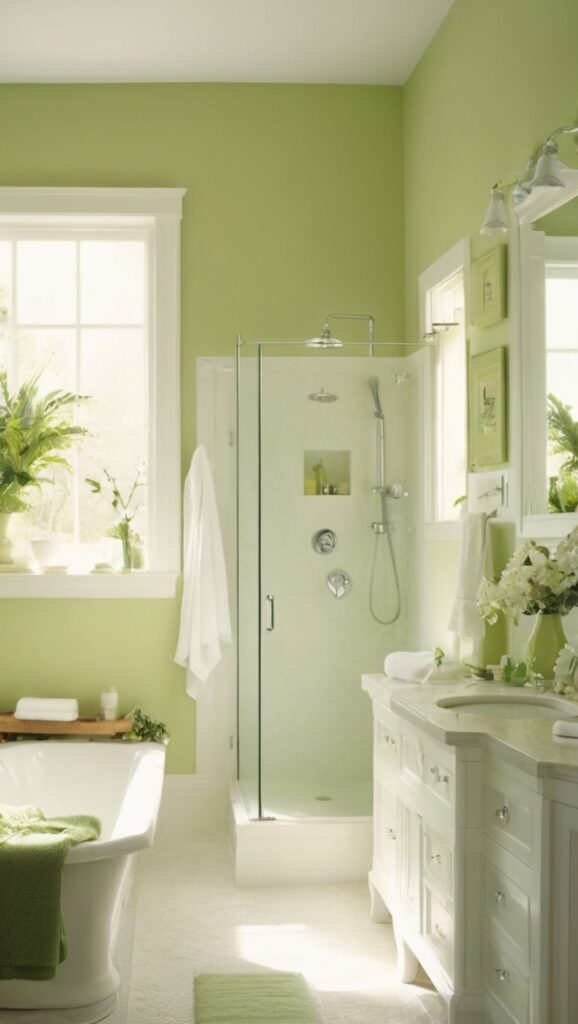 Green and white bathroom decor, Green and white tile bathroom, Green and white bathroom accessories, Green and white bathroom color scheme, Green and white bathroom design