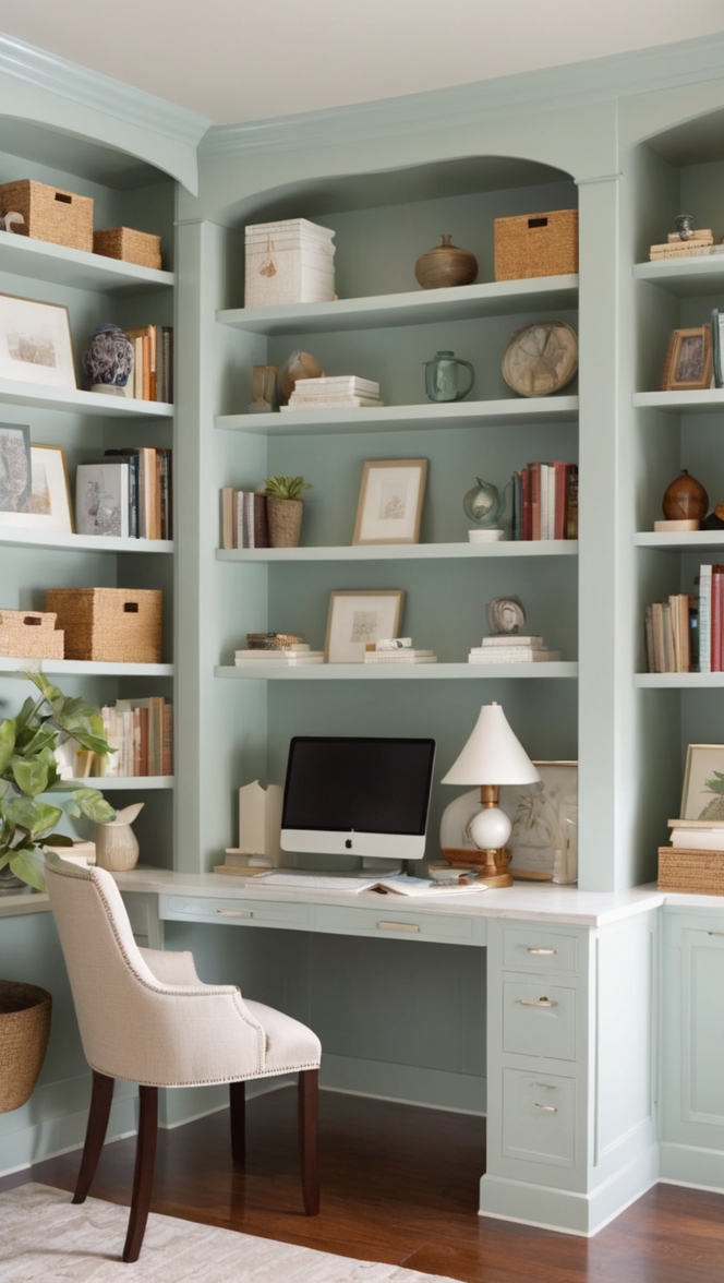 home office storage solutions, custom home office furniture, office built in cabinets, modern home office design, office organization systems