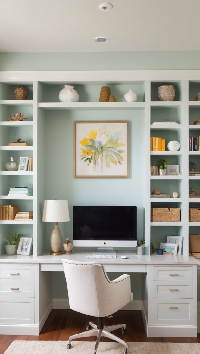 home office built ins, custom home office furniture, modern home office design, built in office cabinets, office wall unit