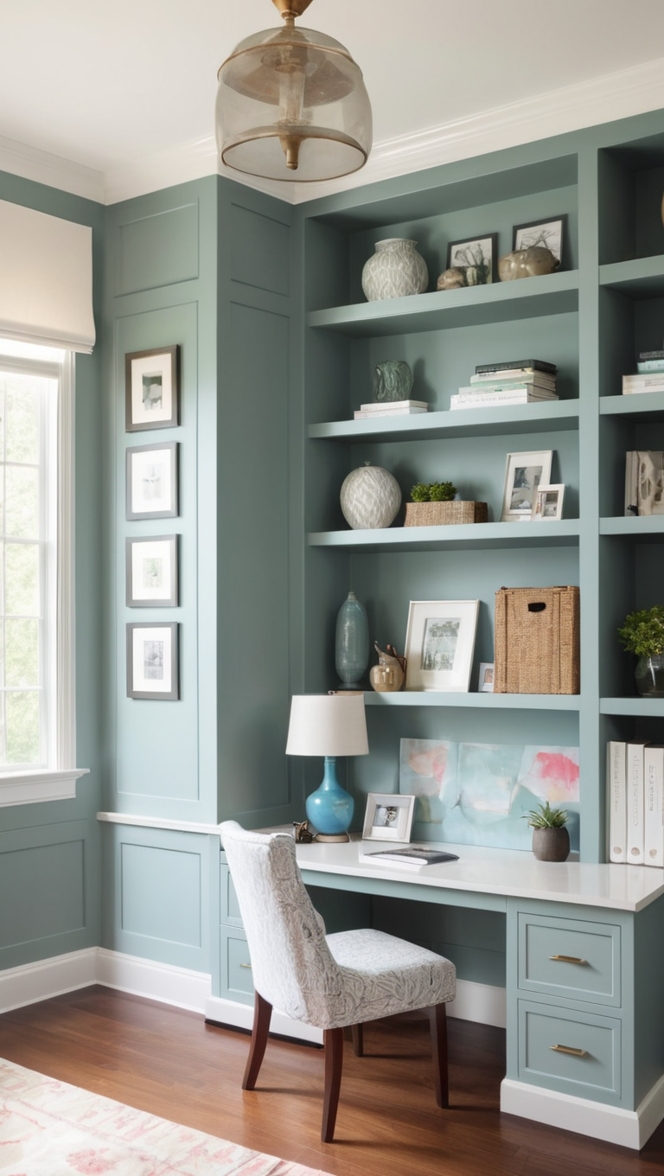 custom home office furniture, office built in cabinets, built in office storage, modern home office design, built in desk units