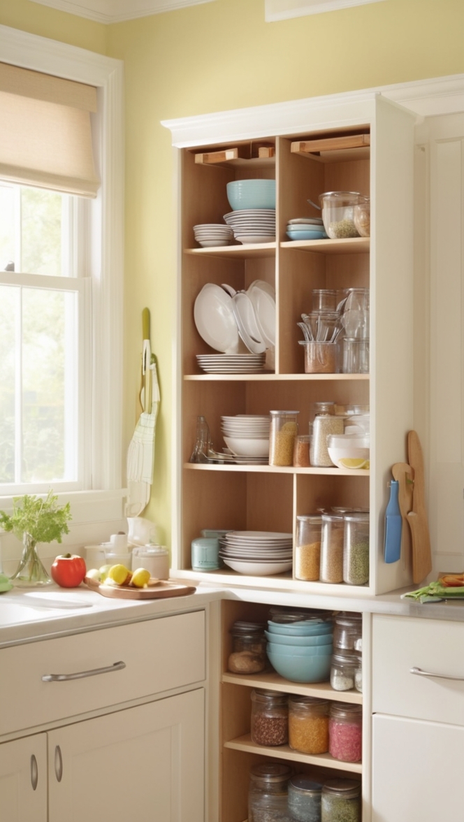 kitchen organization, pantry organization, kitchen storage solutions, cupboard organization, kitchen decluttering 
