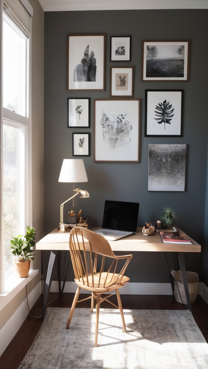 modern home office, stylish workspace, contemporary office decor, sleek office design, edgy home office 
