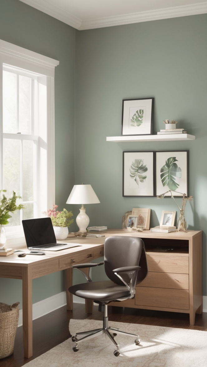 home office decor, comfortable office chair, minimalist desk, natural lighting, home office design