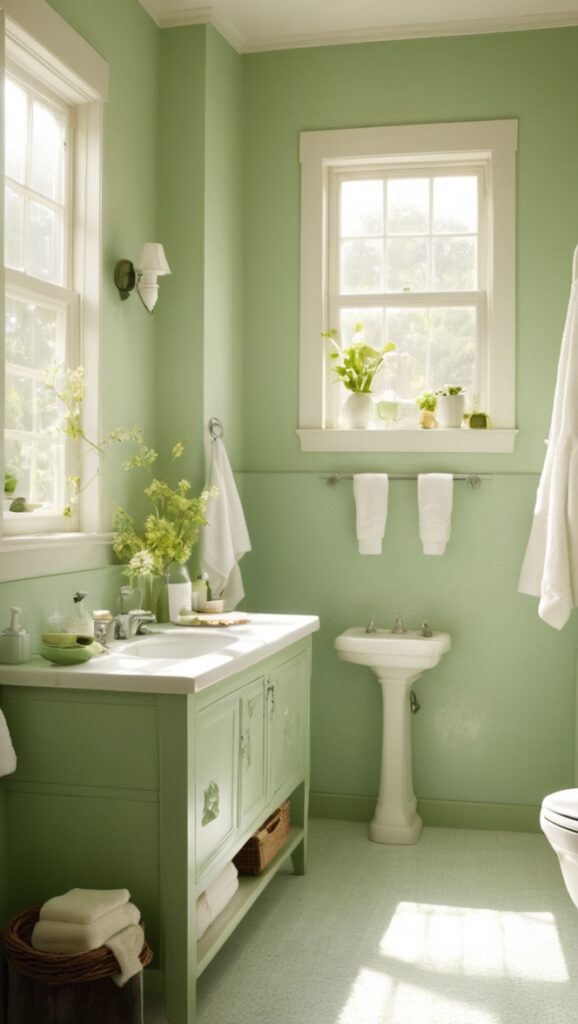 vintage green tile, vintage green bathroom decor, retro green bathroom, vintage bathroom accessories, classic green bathroom