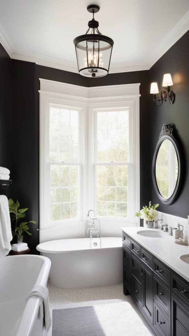 black and white bathroom decor, small black bathroom ideas, elegant black bathroom design, modern black bathroom accessories, luxurious black bathroom fixtures