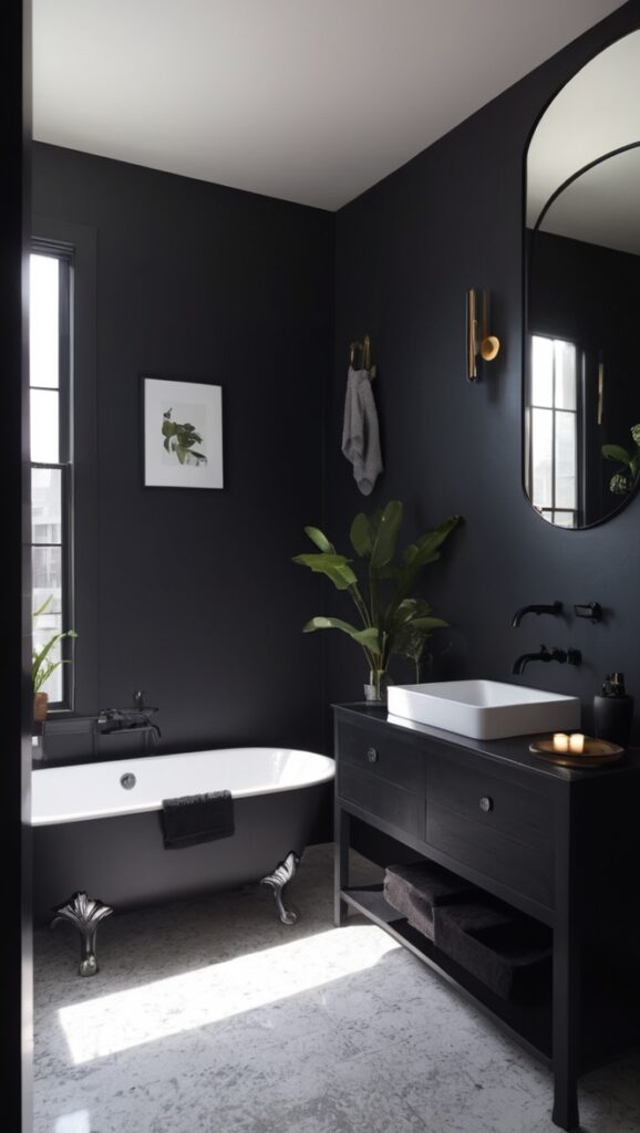 black and white bathroom decor, small black bathroom ideas, elegant black bathroom design, modern black bathroom accessories, luxurious black bathroom fixtures