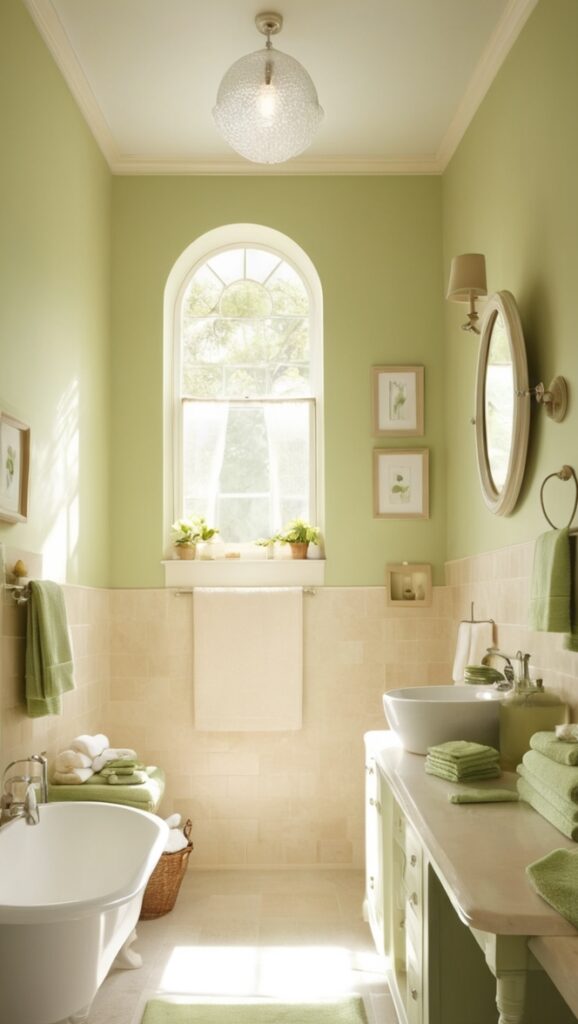 green bathroom decor, tan bathroom accessories, eco-friendly bathroom design, natural bathroom renovation, sustainable bath products