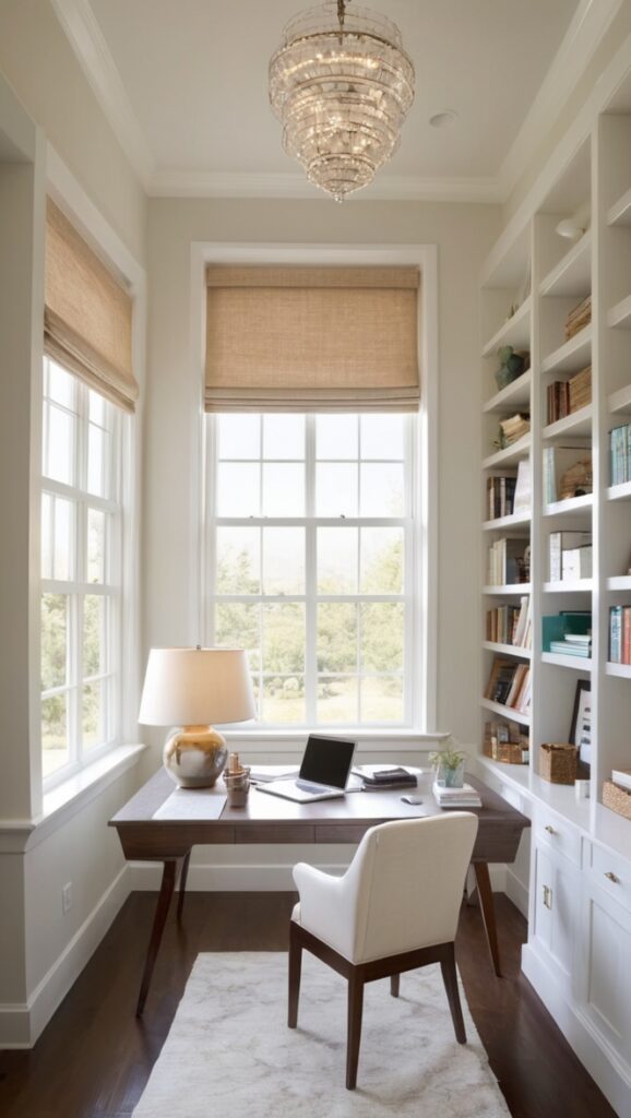home office design, built in office furniture, custom home office, office storage solutions, built in desk ideas
