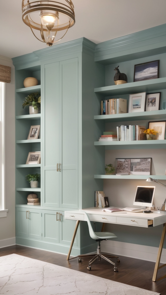 home office design ideas, custom home office furniture, space saving home office, modern home office decor, home office organization