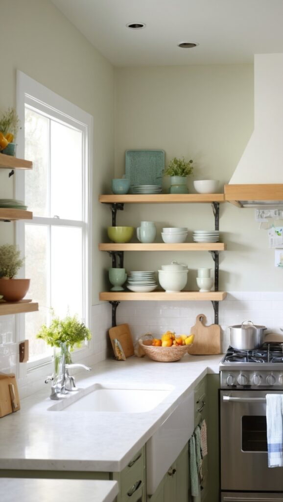 kitchen shelving ideas, kitchen storage solutions, open shelving kitchen decor, rustic kitchen shelves, modern kitchen shelving