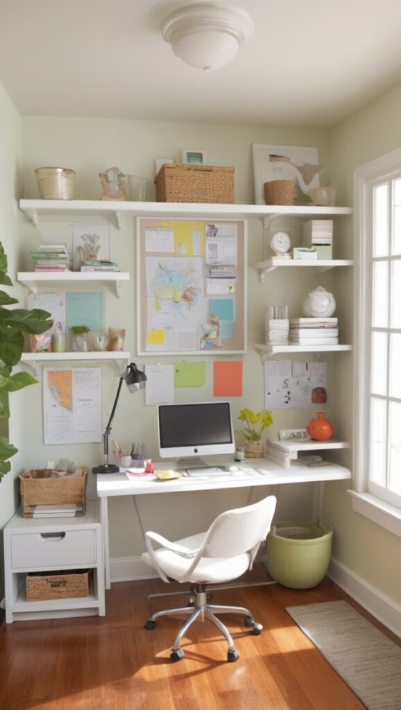 office organization, desk storage solutions, home office decluttering, workspace organization, minimalist desk setup