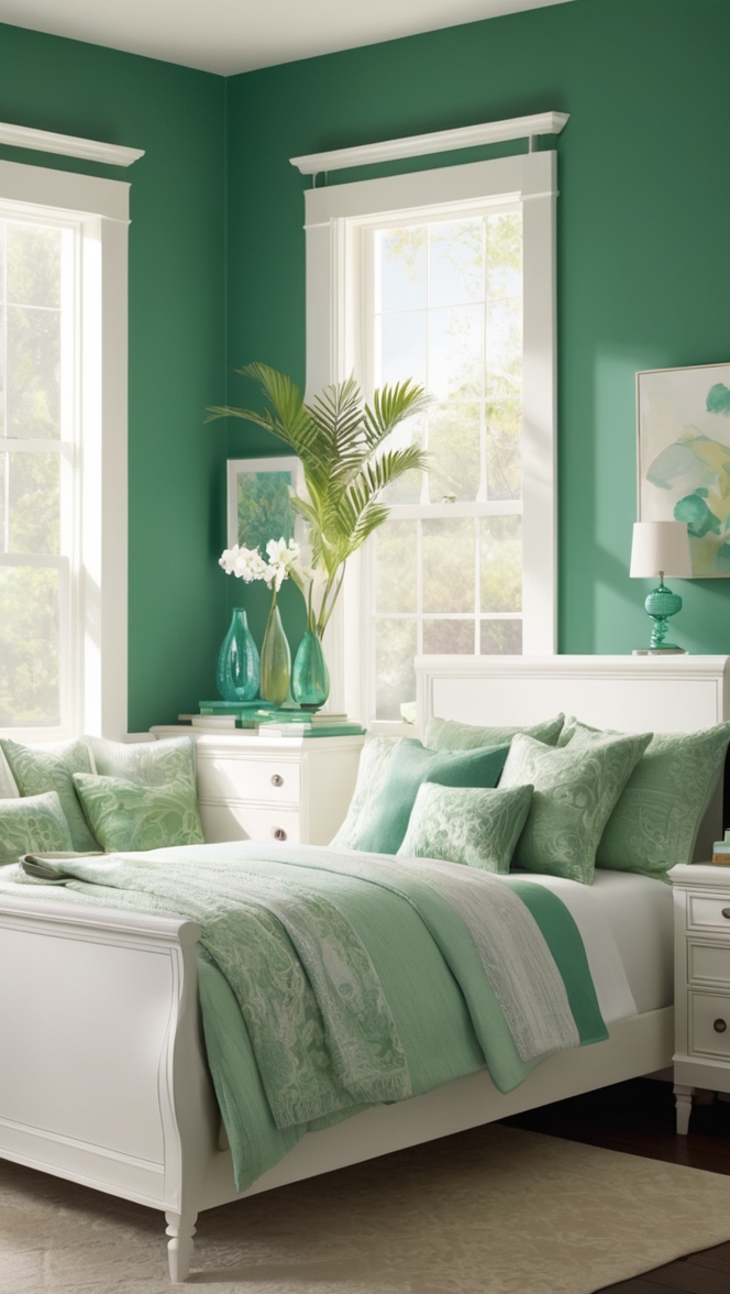 emerald green bedding, emerald green curtains, emerald green paint, emerald green decor, emerald green furniture