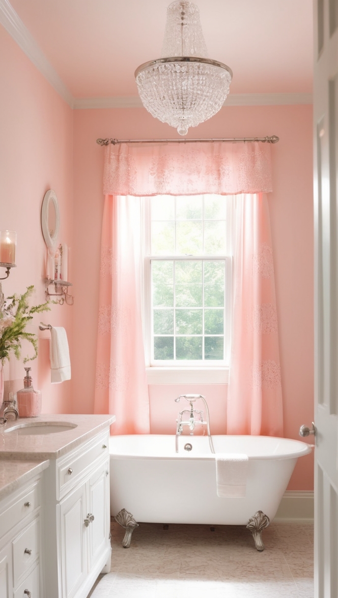 female bathroom decor, feminine bathroom design, chic bathroom accessories, stylish restroom ideas, elegant bath essentials