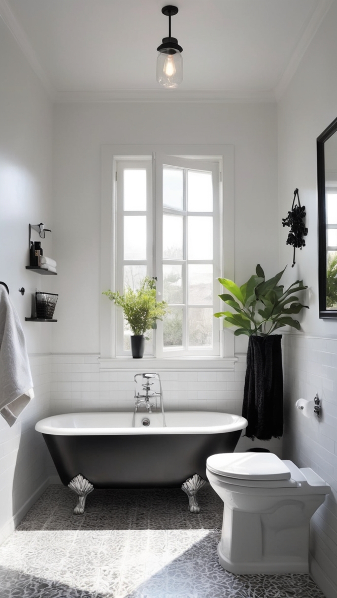 black and white bathroom decor, black and white bathroom tiles, black and white bathroom accessories, black and white bathroom ideas, black and white bathroom design 
