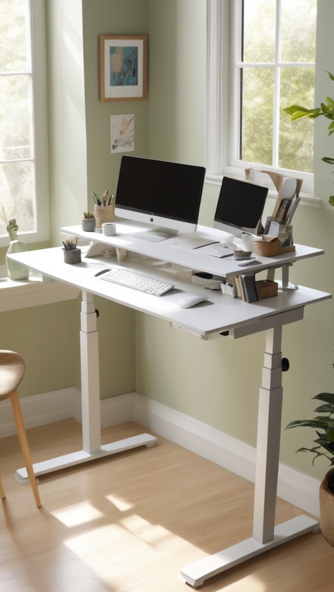 standing desk converter, adjustable standing desk, dual monitor standing desk, electric stand up desk, sit stand workstation