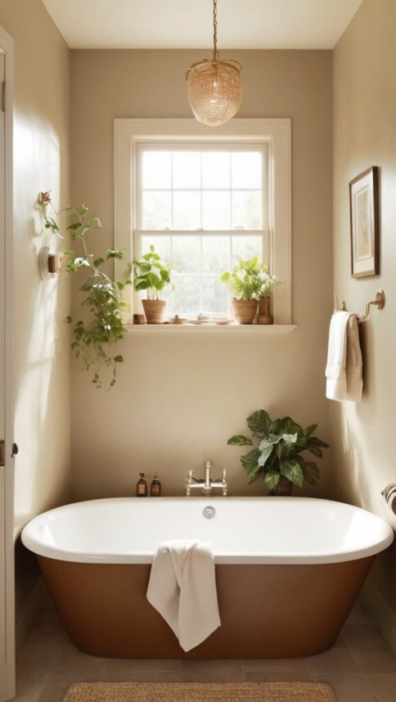 bathroom renovation ideas, natural stone tiles, organic bathroom decor, rustic bathroom design, eco-friendly bathroom materials