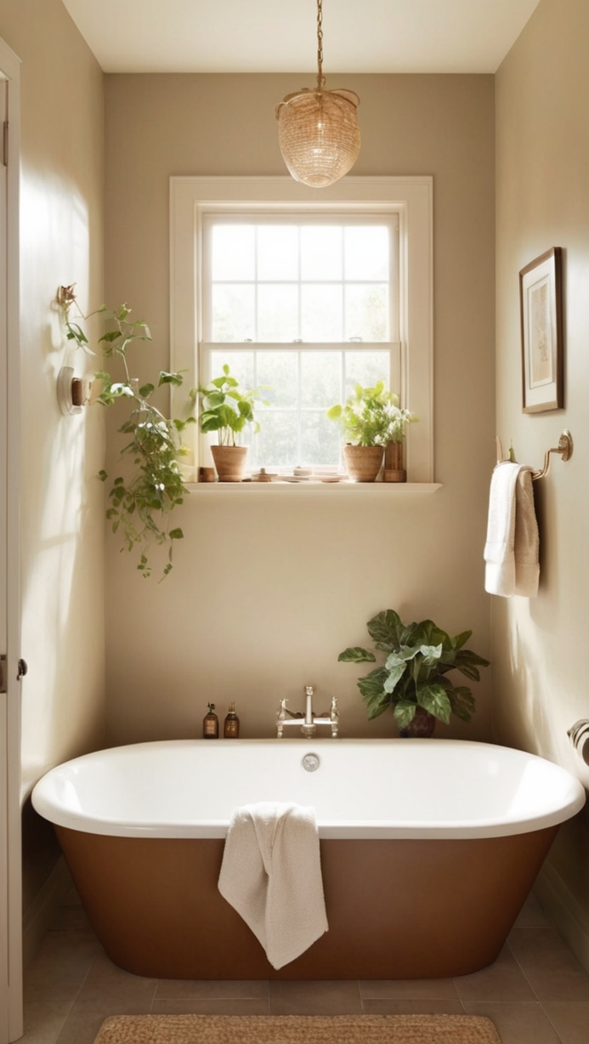 bathroom renovation ideas, natural stone tiles, organic bathroom decor, rustic bathroom design, eco-friendly bathroom materials 