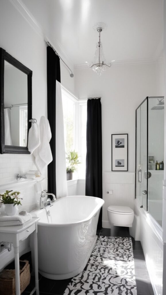 black and white bathroom ideas, black and white bathroom accessories, black and white bathroom tiles, black and white bathroom wallpaper, black and white bathroom vanity
