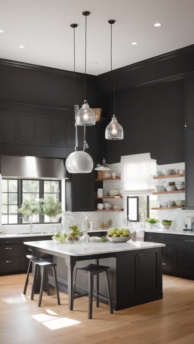modern black and white kitchen design, luxury black and white kitchen cabinets, high-end monochrome kitchen remodeling, premium black and white kitchen countertops, upscale black and white kitchen lighting ideas