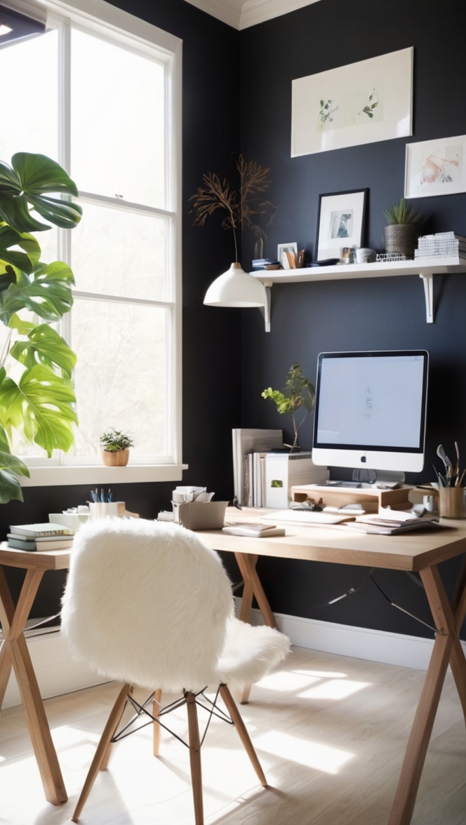 home office design, interior design, office decor, home office furniture, workspace organization 