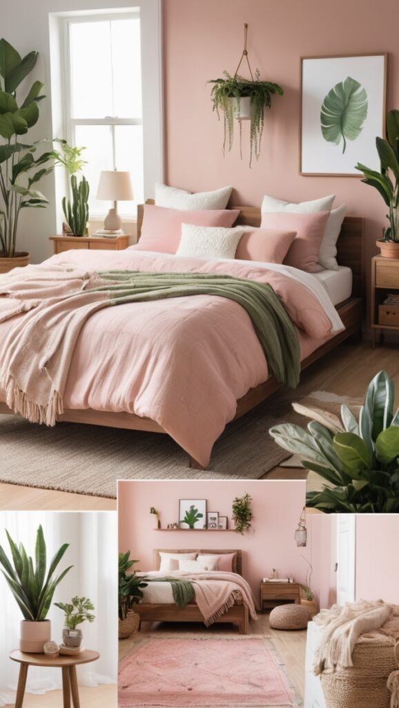 earth tone bedroom paint colors, natural bohemian bedroom colors, rustic neutral bedroom shades, organic boho room palettes, earthy chic paint choices