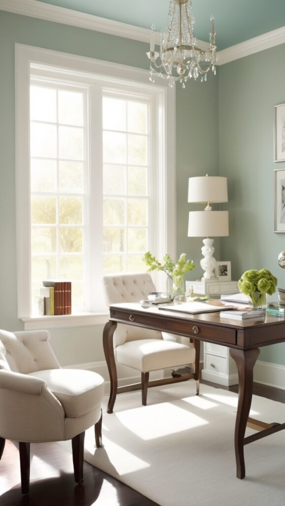 elegant home office decor, modern home office furniture, luxury home office design, stylish home office accessories, chic home office organization