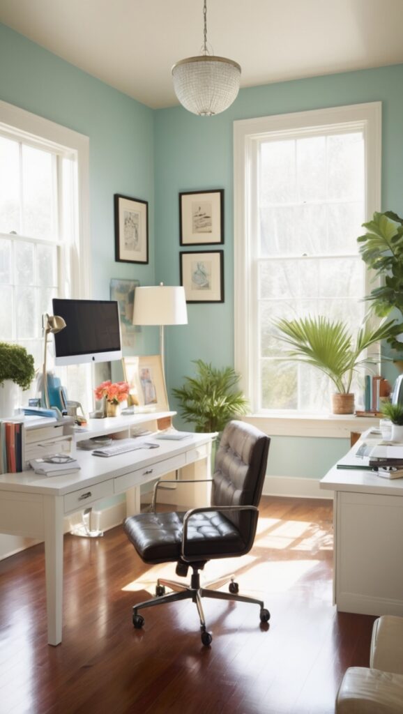 home office design ideas, office furniture for two, dual desk setup, shared office space, home office organization
