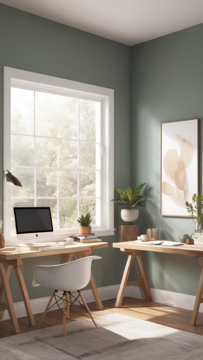 home office decor, contemporary home office, minimalist workspace, zen home office, Scandi-inspired office