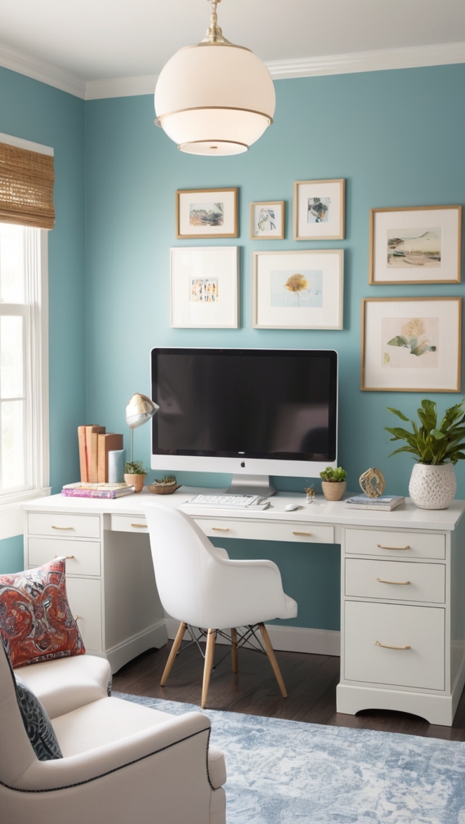 home office design, small space home office, dual purpose home office, home office organization, home office decor