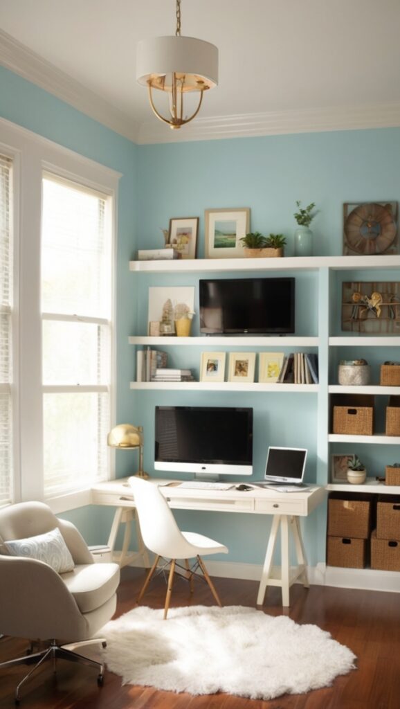 home office design, small space home office, dual purpose home office, home office organization, home office decor
