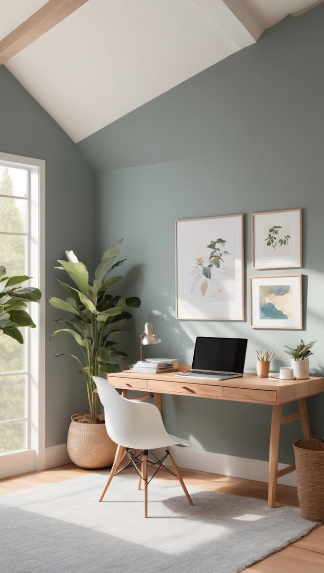 japandi style furniture, interior design, minimalistic decor, scandinavian design, home office organization