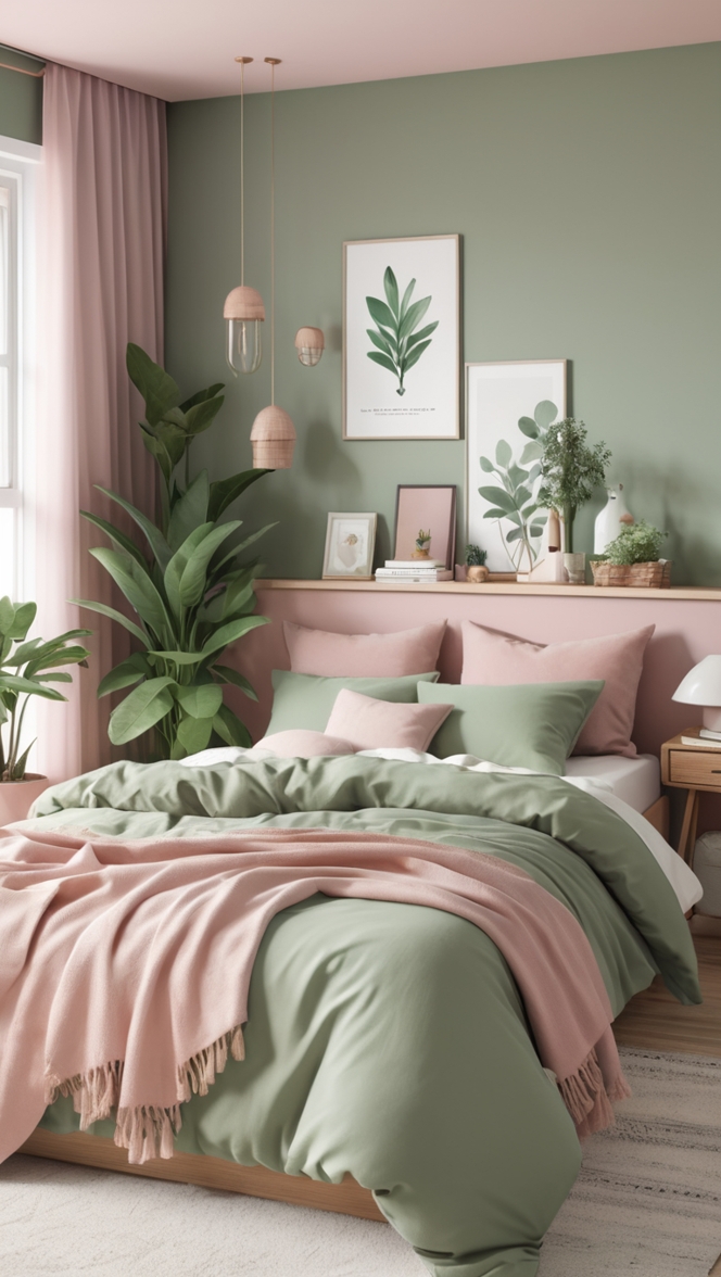 sage green decor, green bedroom design, girls bedroom ideas, contemporary bedroom decor, pastel color palette