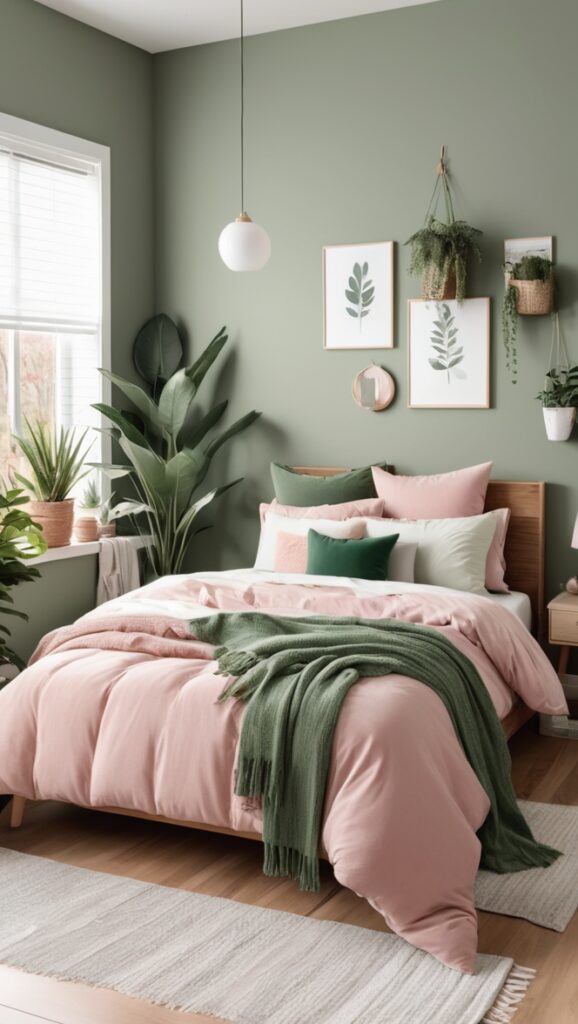 sage green decor, green bedroom design, girls bedroom ideas, contemporary bedroom decor, pastel color palette