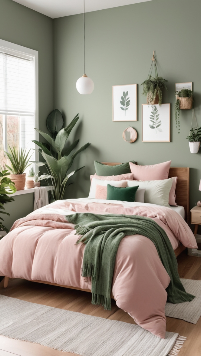 sage green decor, green bedroom design, girls bedroom ideas, contemporary bedroom decor, pastel color palette 