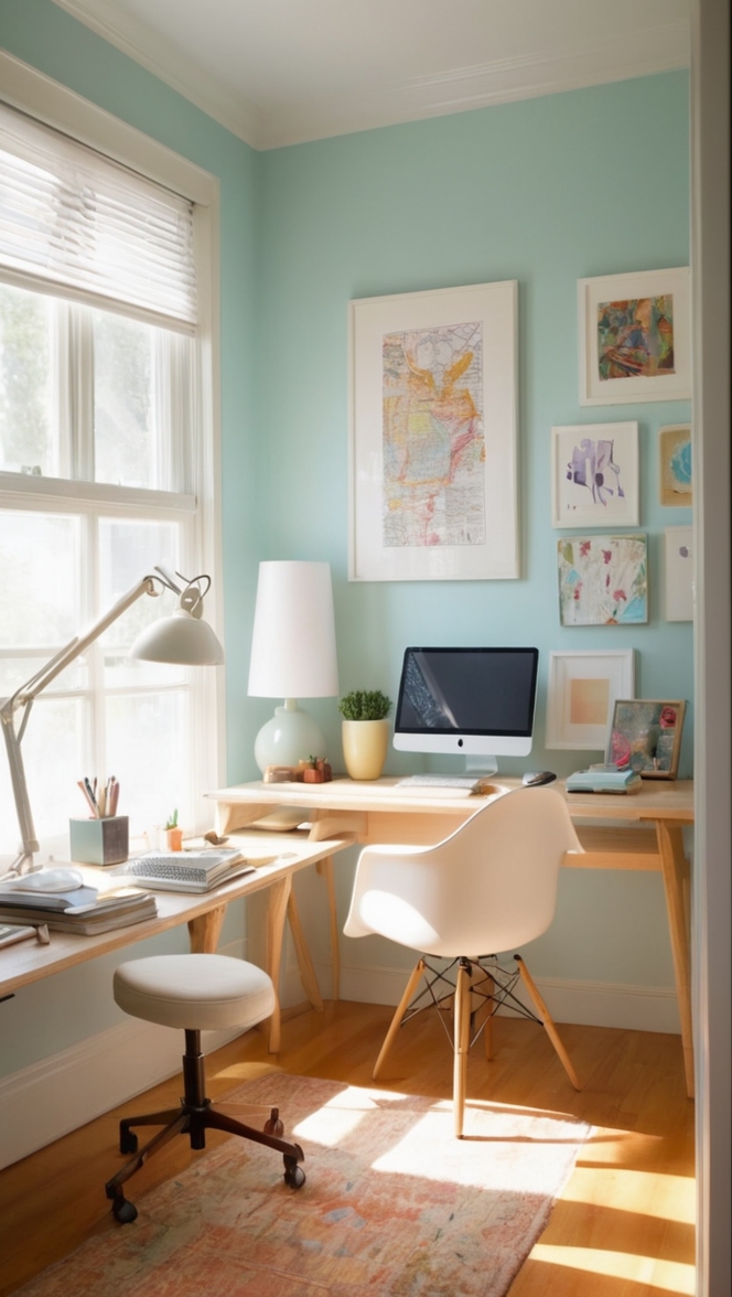 small office decor, office design ideas, modern home office, home office organization, minimalist office design 