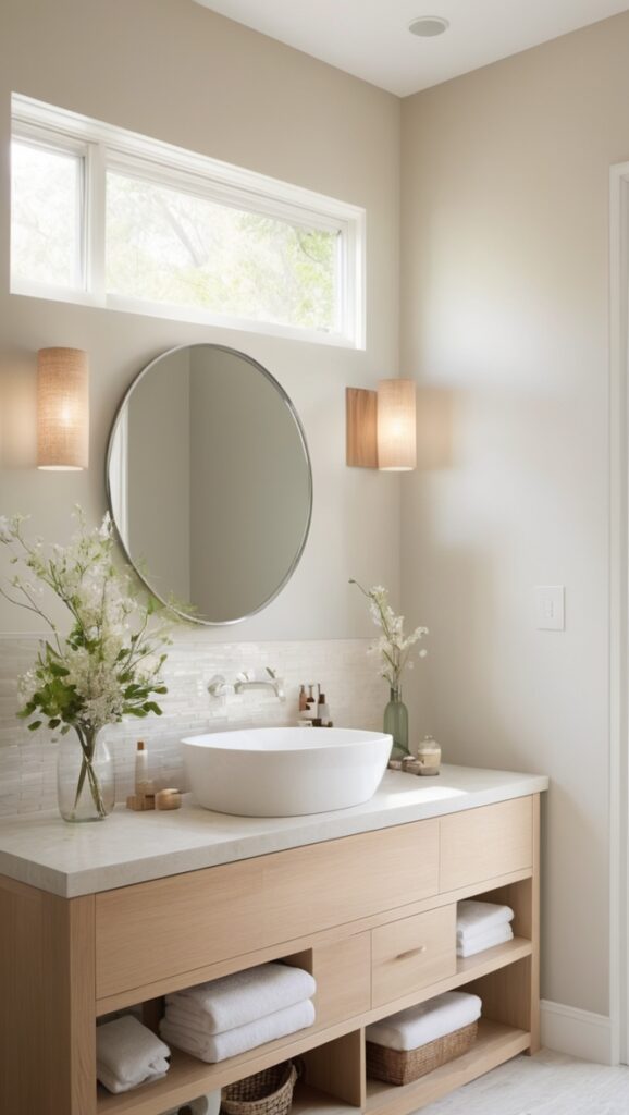 white oak bathroom vanity, oak bathroom vanity, white oak vanity cabinet, solid oak vanity, natural oak vanity