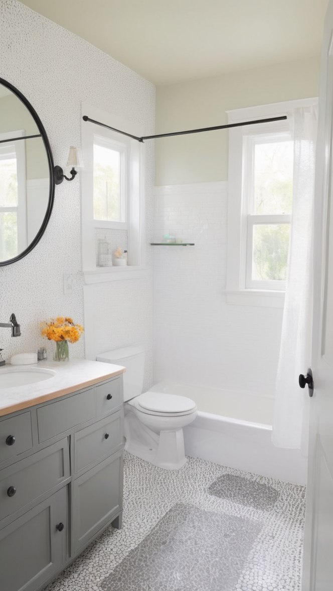 black and white bathroom design, bathroom tile ideas, vintage bathroom tiles, retro bathroom flooring, monochrome bathroom décor