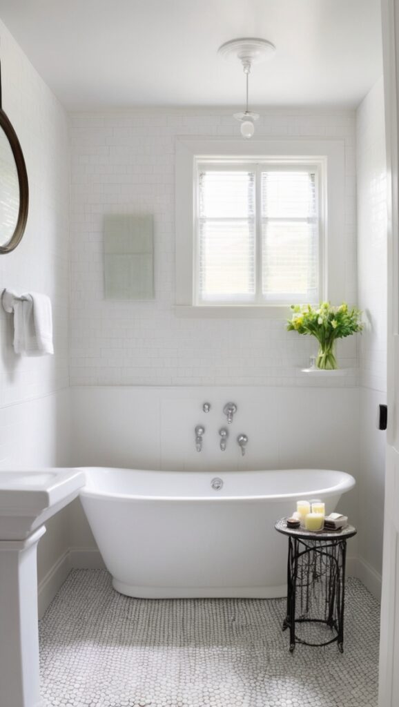 black and white bathroom design, bathroom tile ideas, vintage bathroom tiles, retro bathroom flooring, monochrome bathroom décor