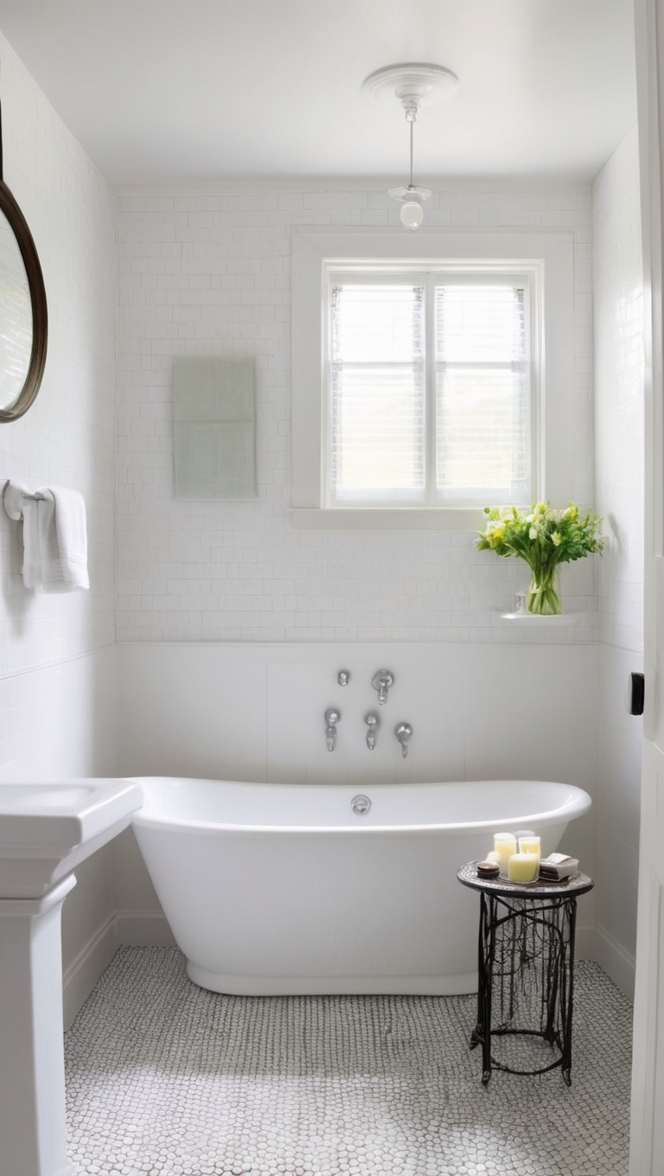 black and white bathroom design, bathroom tile ideas, vintage bathroom tiles, retro bathroom flooring, monochrome bathroom décor 